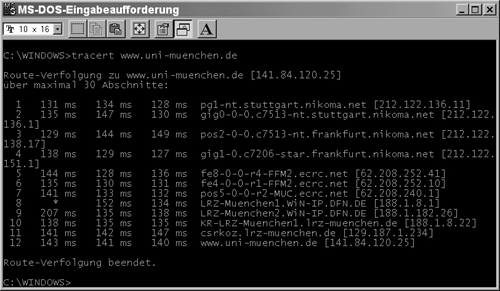 Tracert Durchlauf